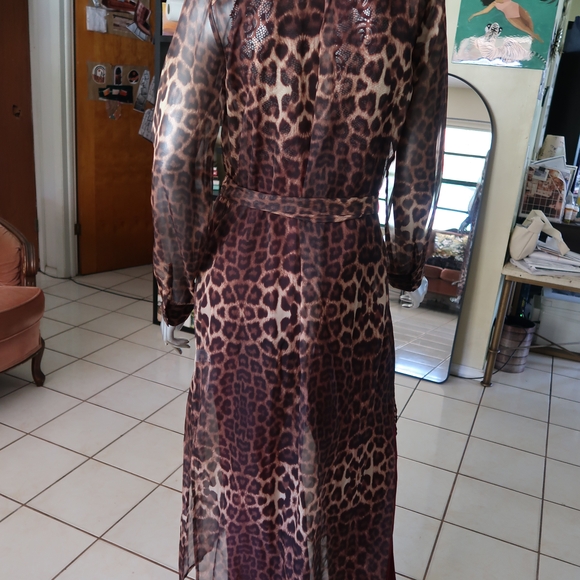Leopard Print Sheer Robe - Picture 3 of 5